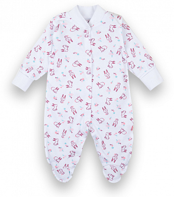 Комбинезон детский для девочки GABBI КВ-21-11-2 Крошка р.62 белый с принтом 12918