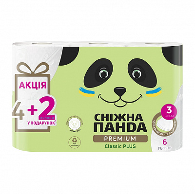 Туалетний папір Сніжна Панда тришаровий 4 шт.