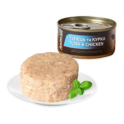 Консерва для котів AnimAll тунець та курка 85 г