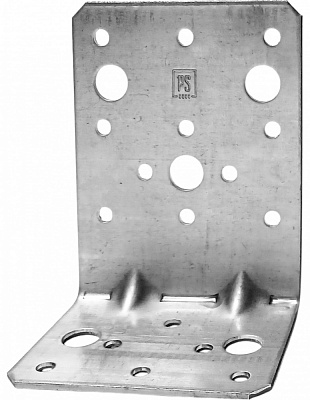Кутник монтажний перфорований рівносторонній 53x95x110 мм 2 мм 20 шт. білий цинк