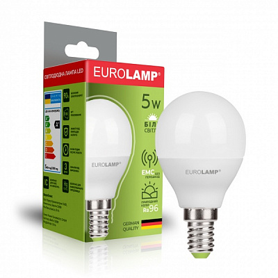 Лампа светодиодная LED EUROLAMP G45 5W E14 4000K 5 Вт G45 матовая E14 175 В 4000 К LED-G45-05144(EURO)