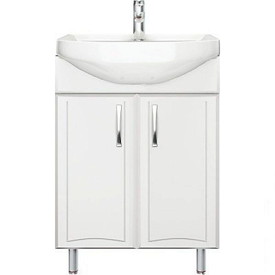 Тумба Water House Прайм 60 МДФ белый глянец под умывальник Прокси 60