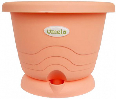 Горшок пластиковый Омела Омела Пастель 2,6 литра круглый 2,6л персик 