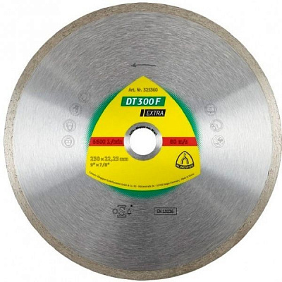 Диск алмазний відрізний Klingspor EXTRA DT300F 20025,4/30 230x22,2 кераміка, плитка, плитка
