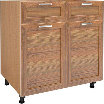 Тумба нижняя МС Дуб родос Ням 80/82/52 (2+2) с метабоксом орех лесной рамочный Грейд