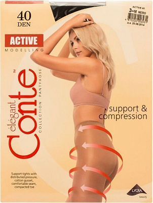 Колготки Conte ACTIVE 40 den nero р. 3 черный 