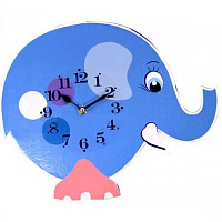 Часы настенные Слон голубой детские МДФ 33,5x4,5x27,5 см 05-206