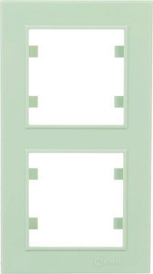 Рамка двухместная Makel Karea вертикальная светло-зеленый