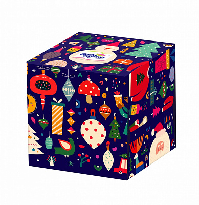 Салфетки гигиенические в коробке Будь Ласка Новогодние 80 шт.