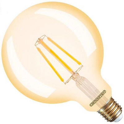 Лампа світлодіодна Светкомплект FIL VII Gold G125 6 Вт E27 2500 К 220 В жовта