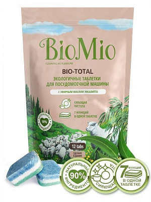 Таблетки для ПММ BioMio Bio-Total 7 в 1 с эфирным маслом эвкалипта 12 шт./уп.