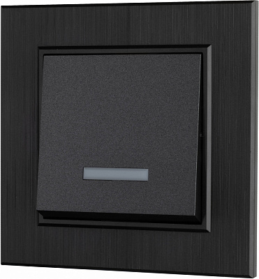 Механізм вимикача одноклавішний Makel Karea з підсвіткою димчастий 57050021