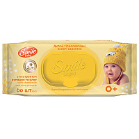 Детские влажные салфетки Smile Baby для младенцев 60 шт.