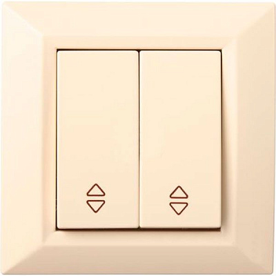 Выключатель проходной двухклавишный UP! (Underprice) Vesta без подсветки 10 А 220В кремовый