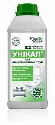 Биопрепарат-деструктор Жива земля Уникал-р для очистки канализационных труб септика 500 мл