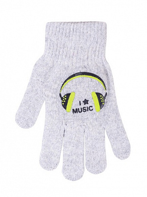 Рукавички YO! Навушники р.18 сірий