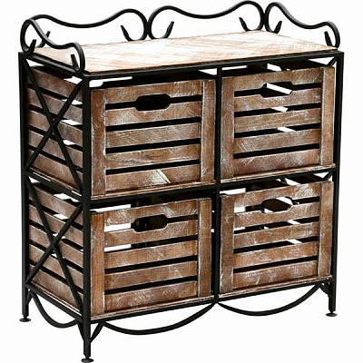 Этажерка Le-Puf на 4 ящики (2x2) 760x710x360 мм черная