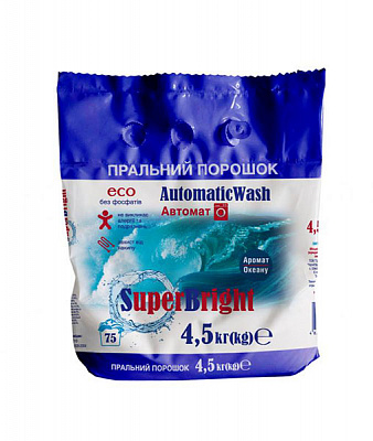 Порошок для машинной и ручной стирки SuperBright 4,5 кг 
