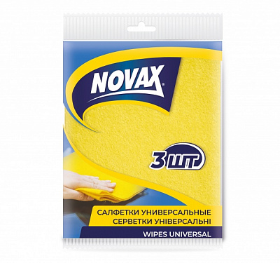 Салфетка универсальная Novax 30x34 см 3 шт./уп. / желтый