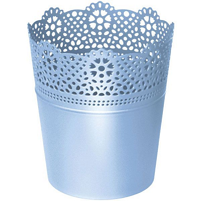 Кашпо пластикове Prosperplast Lace круглий 4,7л небесно-блакитний (78977-658)
