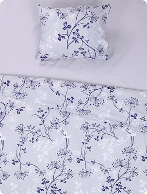 Комплект постельного белья Полевые цветы 1,5 фиолетовый 