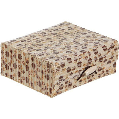Сундук для украшений Цветочки бамбук 12x10.5 см
