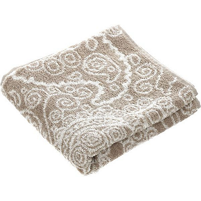 Полотенце La Nuit Жаккард бежевый/белый 50х90 см