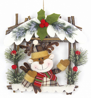 Декорация новогодняя персонажи в окошке 25 см 2 ассортимент (NC18-713/2A.3A)