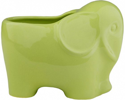 Кашпо керамическое Eterna 3106-11 слоненок фигурный зеленый 