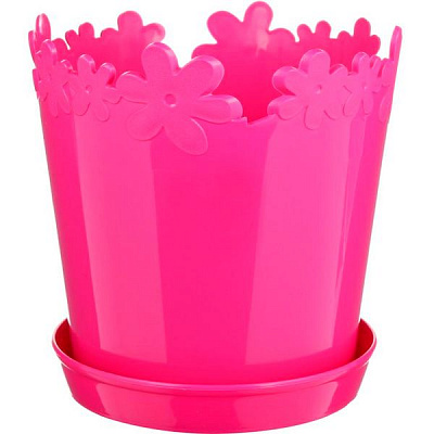 Горщик пластиковий Алеана Лютик круглий 0,9л рожевий (FGS-KS007 D13)