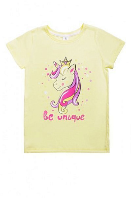 Футболка для дівчинки Luna Kids з принтом Be Unique р.98 ваніль