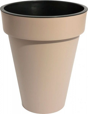 Горщик пластиковий Prosperplast Cube slim 2 в 1 круглий 25л капучино (73952-7502)