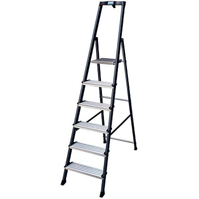 Лестница-стремянка Krause Securo 6 анодированная (126443) c органайзером