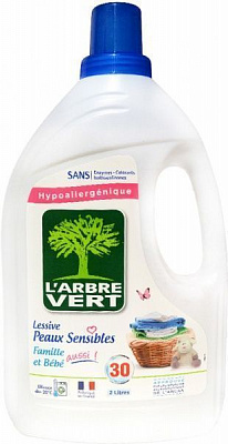 Гель для машинной стирки L'Arbre Vert Чувствительная кожа 30 cтирок 2 л