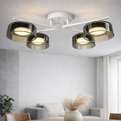 Люстра потолочная LIGHT SET DUSHA MS228 4x12 Вт GX53 белый/дымчатый
