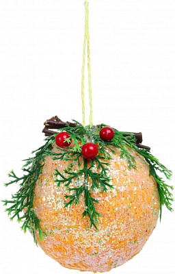 Ялинкова іграшка Казкова куля середня жовта