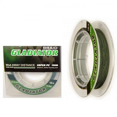 Шнур GLADIATOR 100м 0,14мм 13кг зеленый