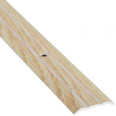 Поріжок алюмінієвий декорований Braz Line рифлений з отворами 25x900 мм дуб капучино