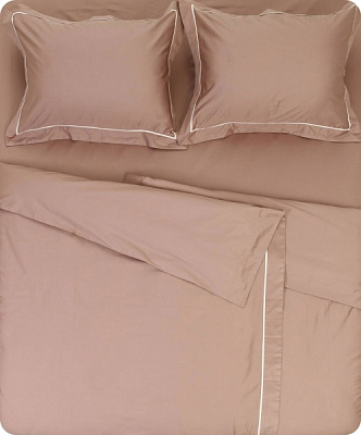 Комплект постельного белья Solid семейный темно-бежевый La Nuit 