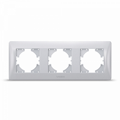 Рамка тримісна Videx Binera горизонтальна срібний VF-BNFR3H-SS