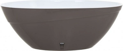 Горщик пластиковий Santino Calipso овальний 3,3л димчастий/білий (K2 SAD-ALB)