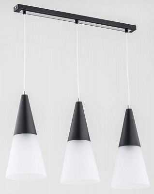Люстра подвесная ALFA Cono 3x60 Вт E27 черный/белый 62006 