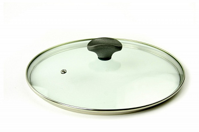 Кришка скляна з металевим обідком 28 см TVS