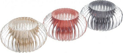 Подсвечник стеклянный 11х6 см в ассортименте