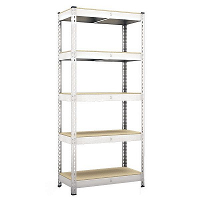 Стеллаж металлический с полками МДФ 180х90х40 см