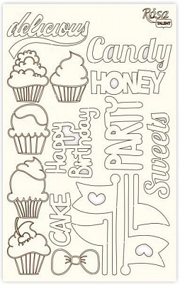 Высечки для скрапбукинга Cake delicious 1 12,8х20 см 94232042 Rosa Talent