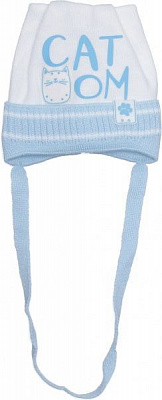Шапочка детская для мальчика Luna Kids р.36 белый с голубым 2146 