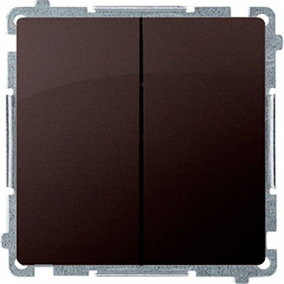 Выключатель двухклавишный Simon Basic без подсветки 10 А 250В шоколадный BMW5.01/47