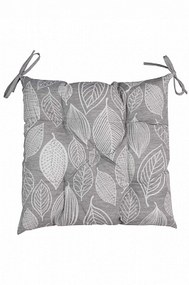 Подушка на стілець Листя сіра 40x40 см Прованс