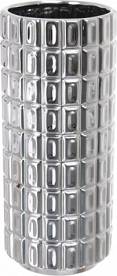 Ваза керамическая серебряная Silver 13x13x30 см